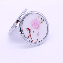 Cute metal makeup mirror portable beauty small mirror folding creative mini landscape painting double-sided round mirror