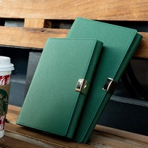 High-end business leather work office removable loose-leaf notebook notebook customized printable logo