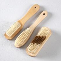 Laundry brush soft hair does not hurt clothes Household long-handled solid wood cleaning board scrubbing shoe brush washing clothes shoe brush