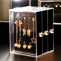 Earrings jewelry storage box household desktop finishing box earrings Jewelry necklace storage multi-layer jewelry jewelry box