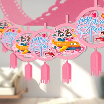Tanabata Valentines Day decoration layout Shopping mall jewelry store flower atmosphere layout shop ceiling pendant hanging pendant