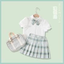 Girls Summer Clothes jk uniform skirt suit 2021 Childrens summer thin skirt Medium and large children 10 pleated skirt 12 years old