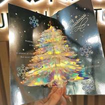 Christmas cards three-dimensional sparkling Christmas tree sense high-end diy custom wholesale small card Christmas