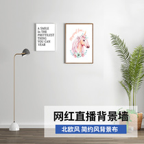 2022 new direct sowing room decoration background cloth video shake minimalist 3D solid HD background wall small deer flat picture curly hair room large size