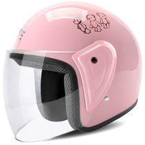 Electric battery car helmet gray men and women winter four seasons universal half helmet light cute Korean warm helmet