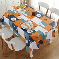 Oval tablecloth waterproof and oil and hot-proof household tea tablemat on the grade PVC Nordic wind washing in