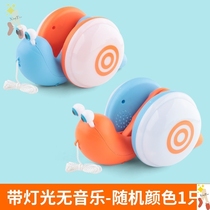 Rope snail glowing trembles with childrens drag line small snail light music fiber rope baby toys