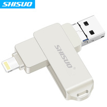 Suitable for Apple mobile phone USB metal rotating USB mobile phone Android computer three-in-one micro high-speed USB flash disk customization