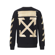 off white tide tape arrow print mens and womens round neck sweater OW autumn winter couple pullover jacket
