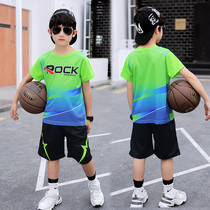 Boy Summer Clothing Suit Quick Dry Basketball Suit Children Sports Jersey 2022 CUHK Boy Football Training Wear Thin Tide