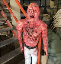 Haunted House Halloween performance set up horror props decoration skinned ghost half dry corpse room escape scary