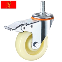 Universal wheel 3 inch 4 inch 5 inch trolley pull car directional wheel nylon wheel with brake screw rod caster