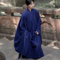 Linlang resonating spring and summer big and small sleeves cotton and linen Taoist robes traditional Sanqing collar Taoist Taoist robes for men and women Tai Chi