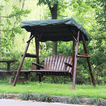 Outdoor anti-corrosive wood swing rocking chair Courtyard Balcony hanging chair Home Double autumn Cradle Garden Villa Autumn