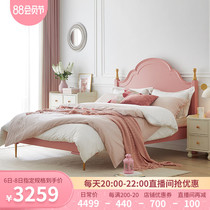 Calvary American solid wood childrens bed Girl princess bed Girl Dream Castle 1 5m childrens room single bed