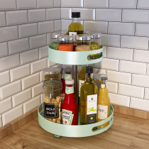 Kitchen rotating seasoning shelf countertop desktop condiment condiment oil salt sauce and vinegar storage shelf Corner artifact