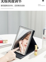 led desktop vanity mirror large HD Puppin foldable dormitory desktop vanity mirror with light fill portable