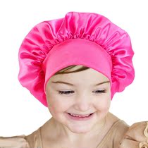 Kids Wide Band Satin Bonnets Night Sleep Cap Hair Bonnet Hat