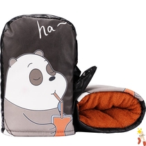 Cotton gloves tied to the electric handlebar Motorcycle windproof cold riding belt female winter warm hand guard thickened