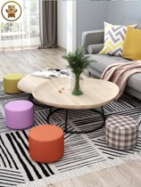 Small stool round stool home creative living room sofa stool fabric small bench bench bench low stool bedroom changing shoe stool fabric sitting