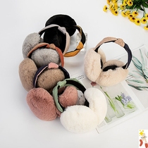 Earcups female Korean version two-color hair band folding ear warm winter warm antifreeze earcups cute cartoon cat ear female earcups