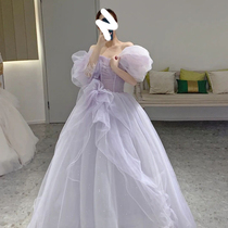 Purple Evening Dress Light Extravagant to design famous Yuanyuan Senior Sensation Annual Meeting High-end Host Temperament Princess Dress