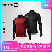 FUNRYO bee New half zipper thumb buckle long sleeve warm-up football winter Jersey training suit pullover men
