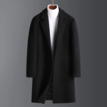 Autumn and winter new mens woolen coat loose Korean tide wool woolen long double-sided trench coat men