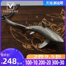 (Long Tail Shark) BLUE CELL tail shark necklace plated with ancient silver mother Island Philippine diving