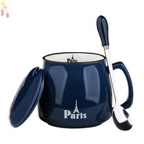 Breakfast Cup ceramic mug with lid spoon creative Milk Cup couple coffee cup simple home office water Cup