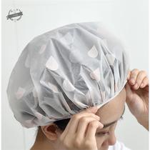 Thickened shower cap Waterproof shower cap Shower double head cap Kitchen hat Womens bath hair set