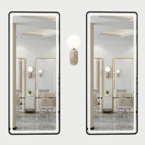 Barber shop mirror table Net red hairdressing shop mirror hair salon special with lamp floor mirror can be hung wall single mirror