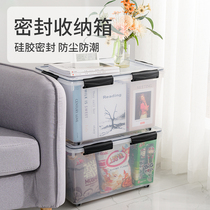 Silicone sealed plastic storage box dustproof and moisture-proof food can be stored in large capacity for season changing clothes and transparent