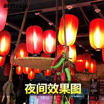 Red lantern hanging indoor colorful lantern outdoor water drying outdoor advertising custom yellow long wax gourd lantern