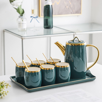 Light Extravagant Tea Set Water Cup Suit Ceramic Home Living Room Hospitality Cup With Water Teapot Cup Eurostyle Brief Modern