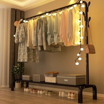 Simple drying single pole floor-to-ceiling folding bedroom indoor balcony clothes bar hanging single pole hanger drying rack for household