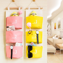  Storage bag hanging bag wall-mounted Korean cute simple bathroom door behind the head of the bed dormitory bed bunk fabric small