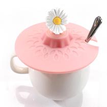 Notched cup lid food grade silicone cup lid can be put spoon ceramic cup lid mug cup lid dustproof thick