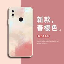 Suitable for Huawei NOVA6se mobile phone shell spring cherry color watercolor NOVA5IPRO little fresh spring 5I male and female tide NOVO4E new NOVE3I right-angle side lens full package