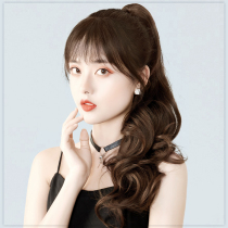 Wig ponytail female big waves high ponytail catch clip fake braids simulation strap long curly natural incognito pear flower roll