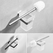 304 stainless steel toilet brush shelf set Nordic creative toilet brush household wall-mounted frosted toilet cup