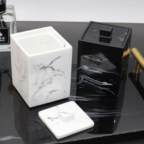 Light luxury Nordic ins toothpick box with lid cotton box cute home creative combination set cosmetic cotton storage box