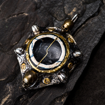 Connaitang}Millennium sheeps eye plate beads gold and silver bead necklace Seiko hand-made smelting corpse violin gold and silver pendant