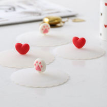 10cm silicone cup lid 12cm dust cover food grade mark glass cup water Cup universal lid cute cartoon