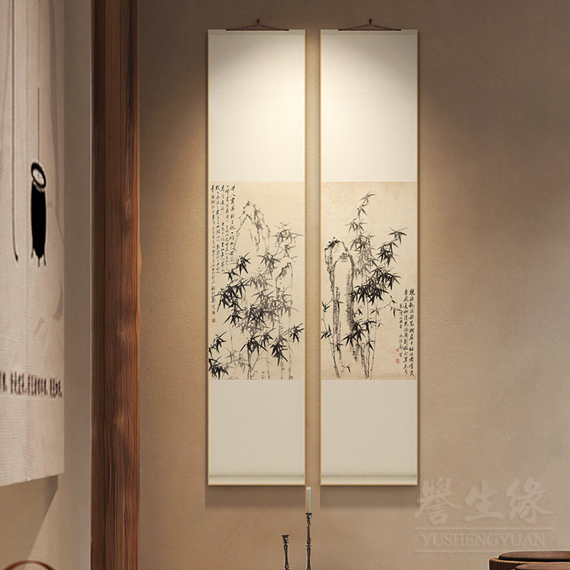 値下げ！鄭板橋の水墨画 他　竹 絵　2枚セット 郑板桥水墨竹画-郑板桥水墨竹画促销价格、郑板桥水墨竹画品牌- 淘宝