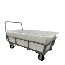Workshop turnover trolley with Caster box frame trolley dyeing factory textile push cloth truck breeding plastic square box cart