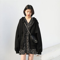 Spring and Autumn Jacket Women Korean Loose Joker ins Thin Tide Brand American Baseball Suit 2021 New Hooded Sweatshirt