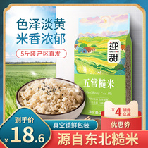 Wuchang brown rice new rice 5kg northeast brown rice fitness big grain grain grain fat reduction rice Heilongjiang