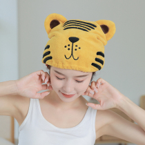 2022 cloth embroidered flower dry hair towel cartoon animal little tiger dry hair hat female absorbent quick-dried coral velvet headscarf