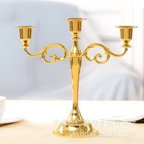 Eurostyle Alloy Candleholder Hotel Ktv Three Heads Five Heads Candle Holders Wedding candlestick Home Pendulum metal Handicraft